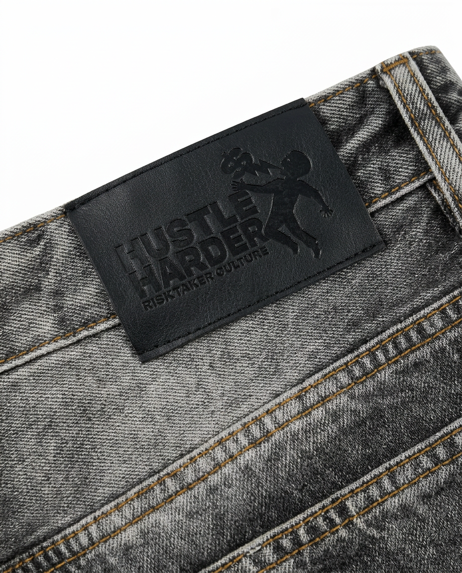 DENIM WIDE FLARE VINTAGE GRIS