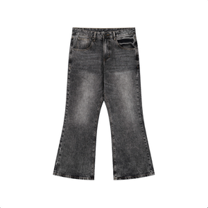 DENIM WIDE FLARE VINTAGE GRIS