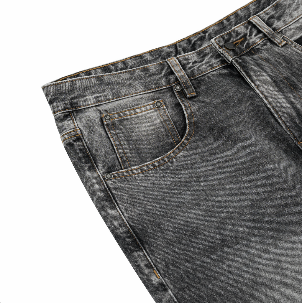 DENIM WIDE FLARE VINTAGE GRIS