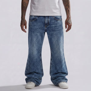 DENIM WIDE FLARE VINTAGE BLEU